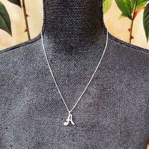 AVON SILVER INITIAL 'A'  RHINESTONE NECKLACE
